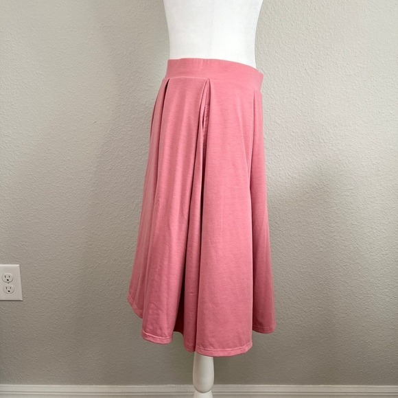 Lularoe Madison Skirt Women's Size S Pink Pull On Pleated Pockets Simple Modest - Picture 4 of 5